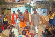 राष्ट्रीय स्वयंसेवक संघ की 100 वर्षगांठ पर मानसी में राष्ट्रीय स्वयंसेवक संघ के कार्यकर्ता एवं भाजपा कार्यकर्ताओं ने घर घर जाकर किया प्रचार प्रसार